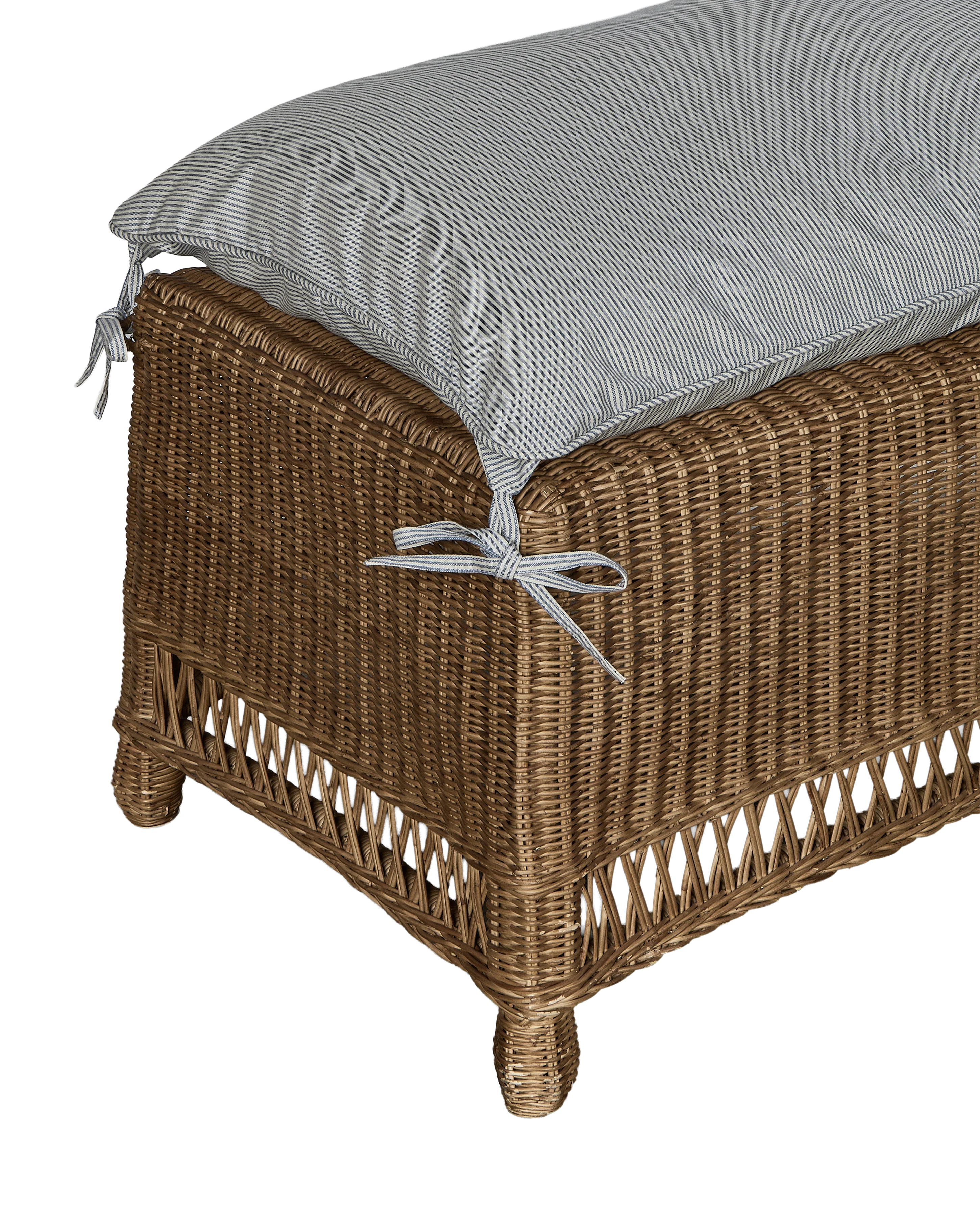 Boxwood Rattan Bench - Bayside Stripe - Image 2