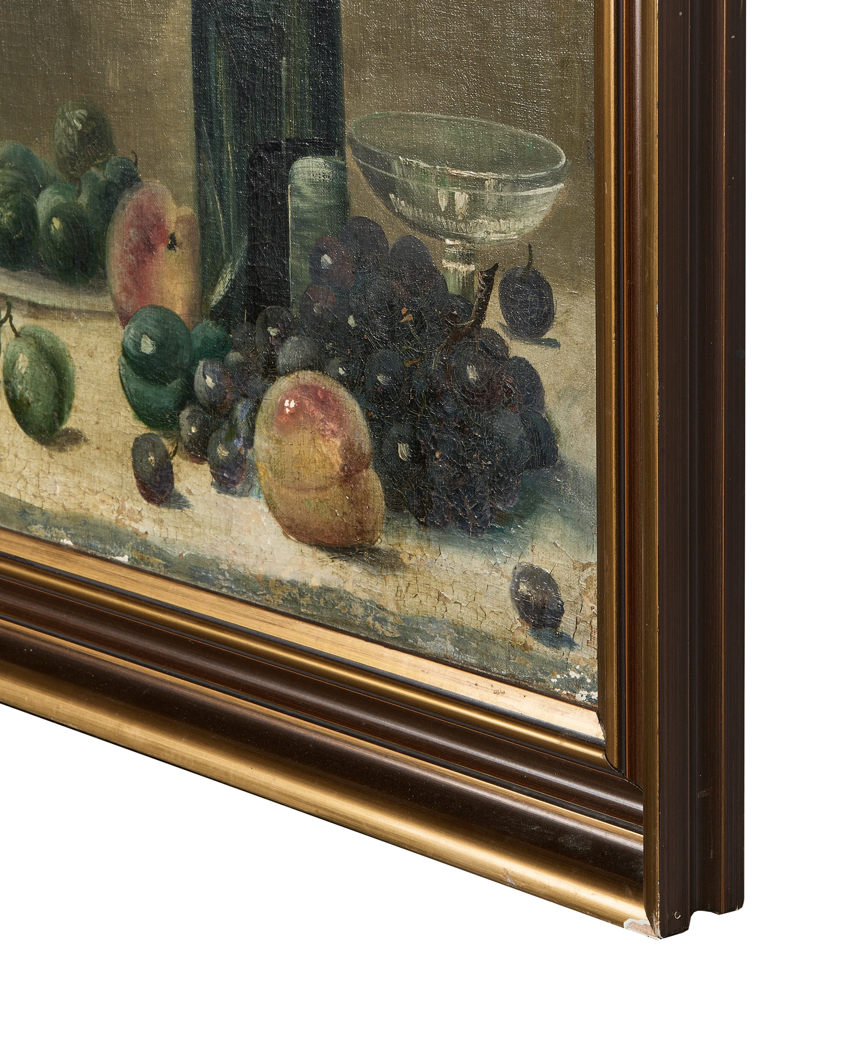 Framed Still Life Painting - Wine Bottle - Image 4
