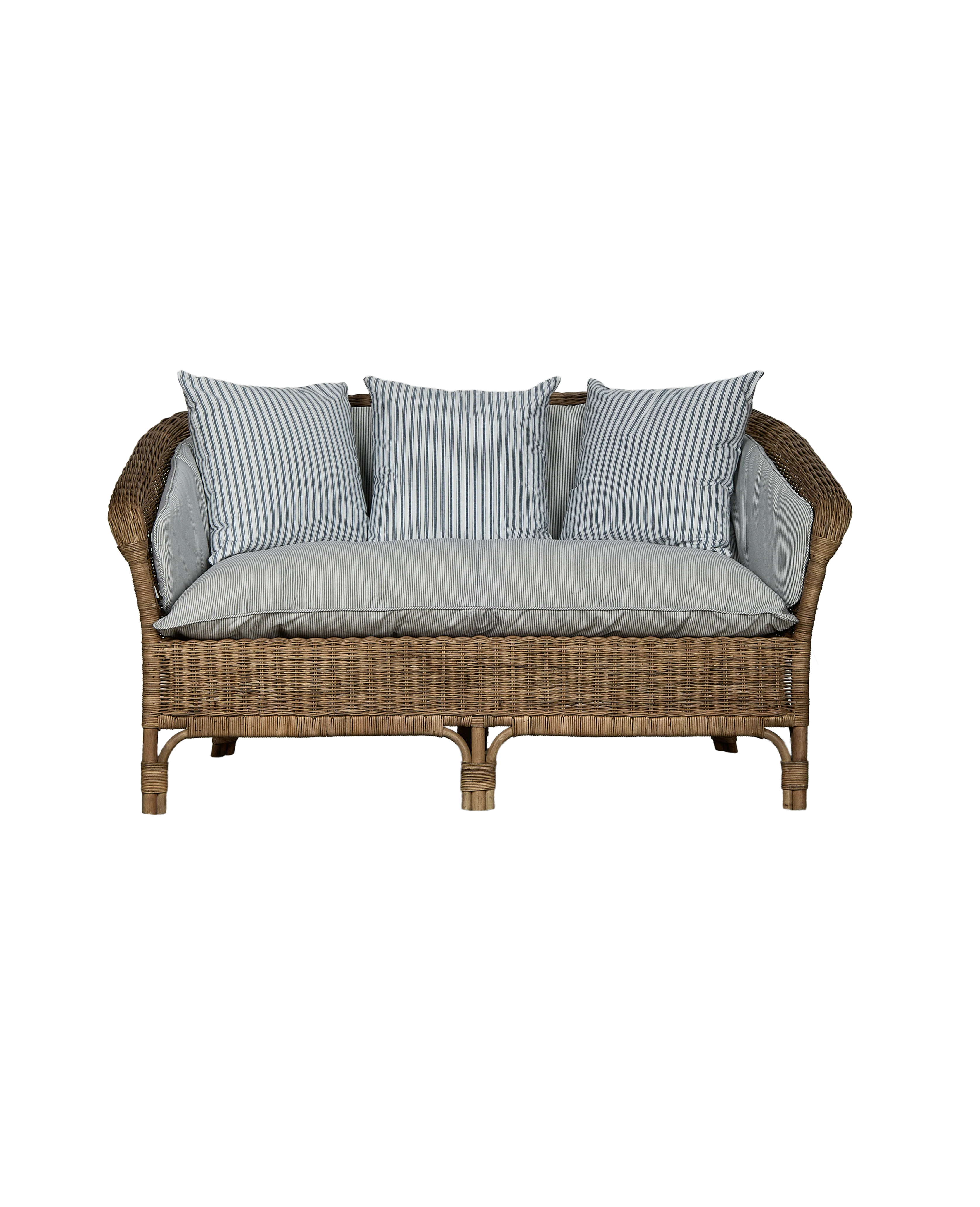 Sanctuary Rattan Loveseat - Bayside Stripe - Image 3